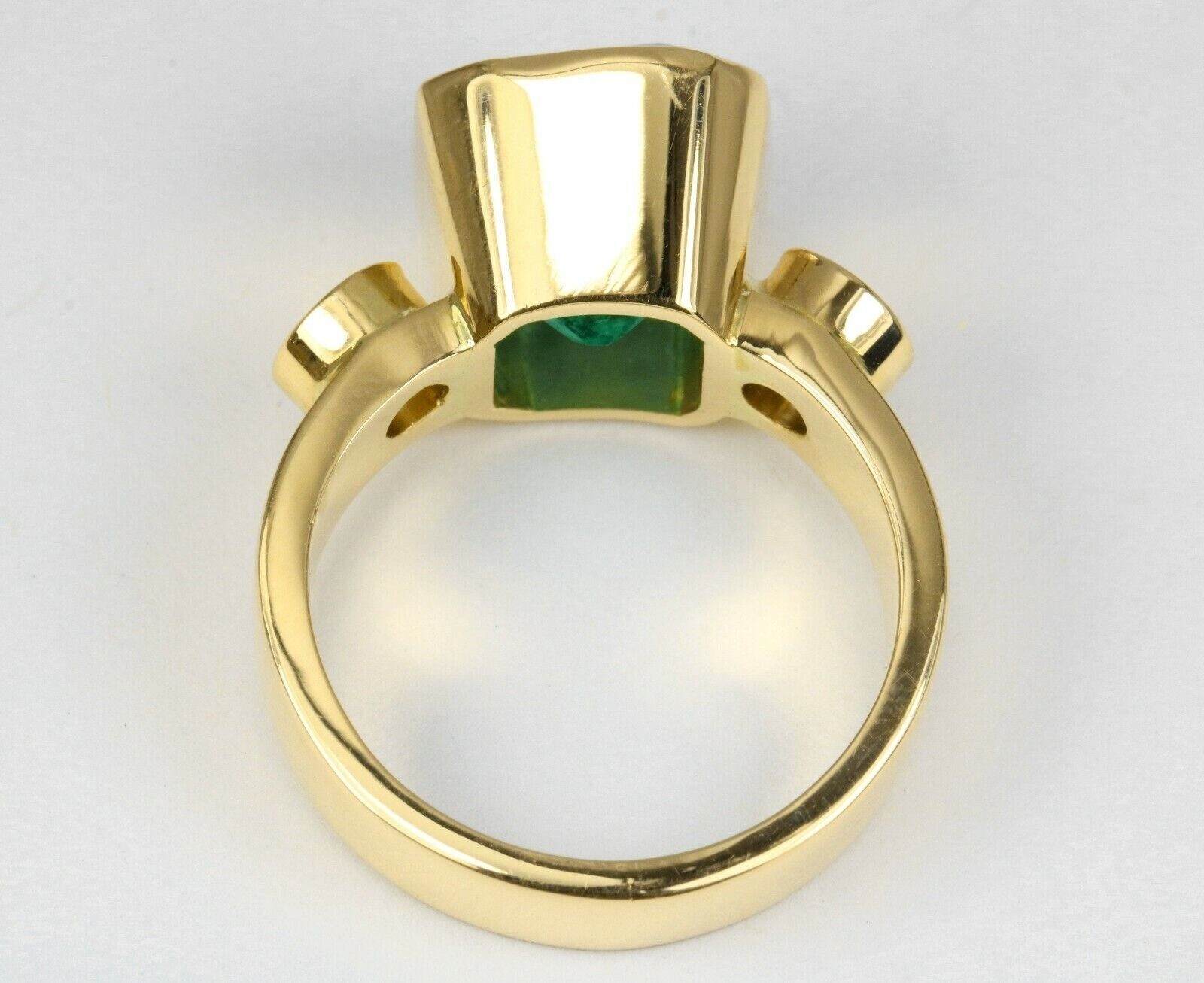 Art Deco 4.60 Ct Natural Green Emerald Vintage Style Ring 14K Yellow Gold Over