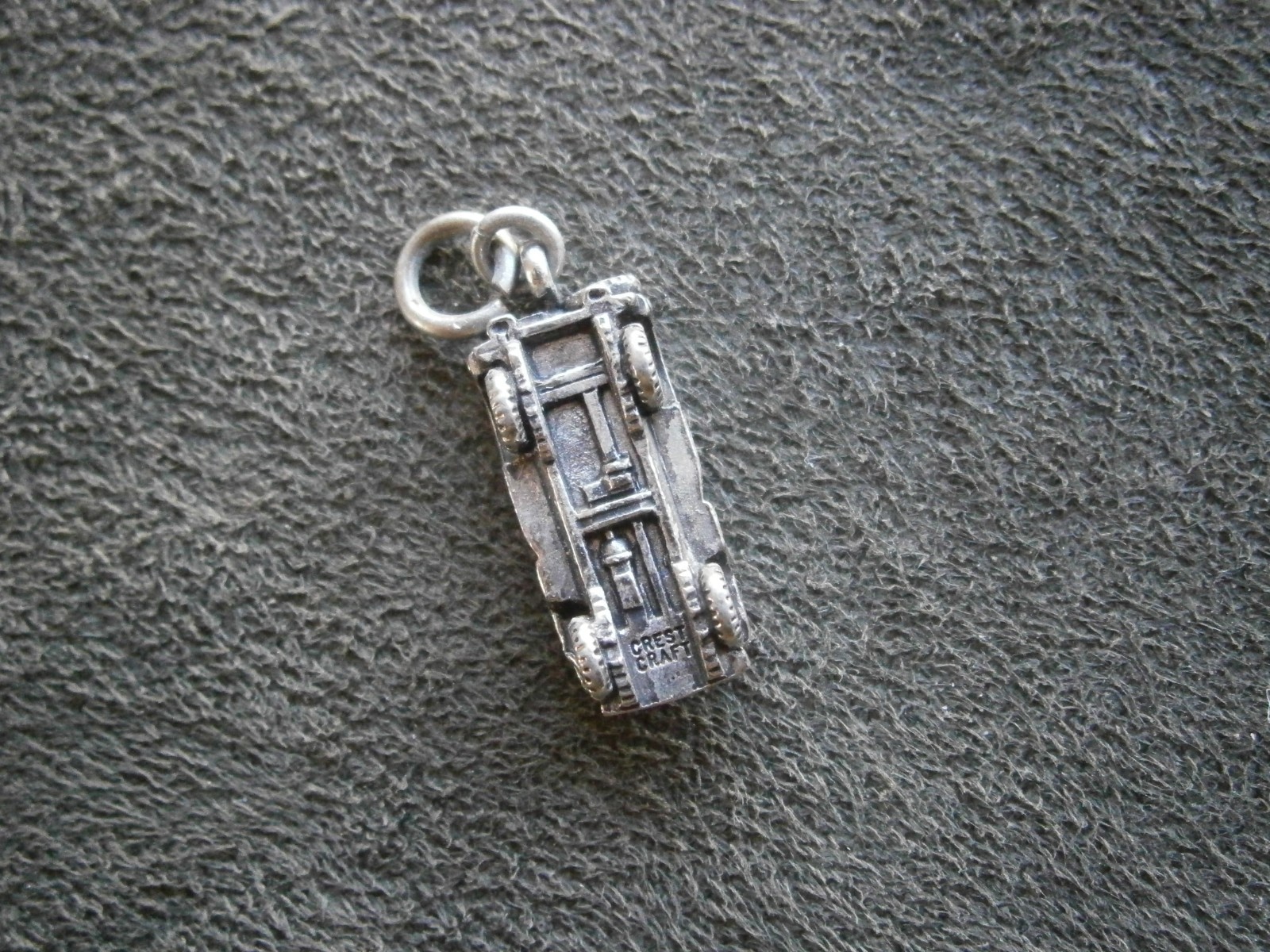 Crest Craft WWII Willys Jeep Vintage Silvertone Charm Pendant 3.1g