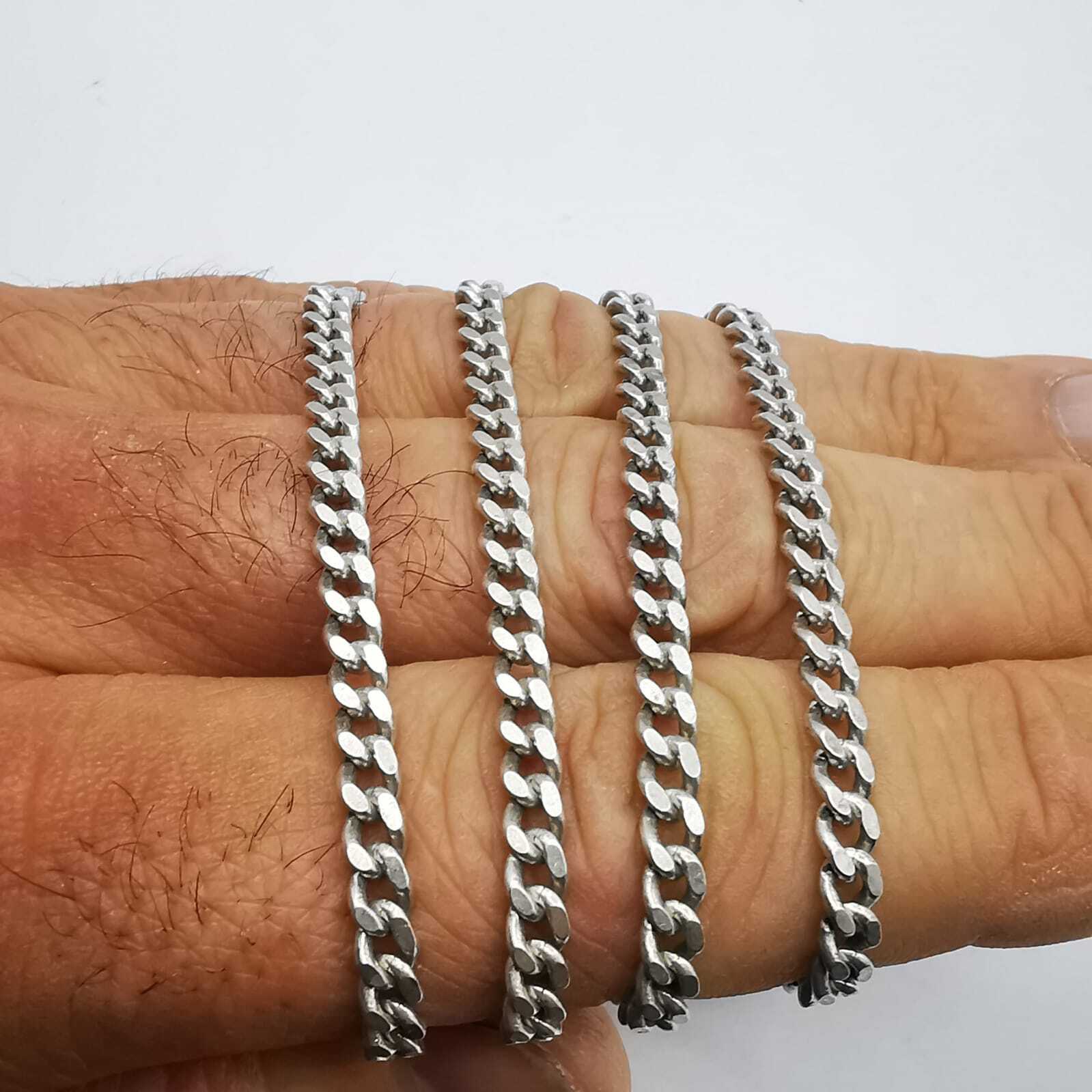 Vintage 925 Sterling Silver 24.8″ Curb Chain Necklace 24.86g Unisex Adult