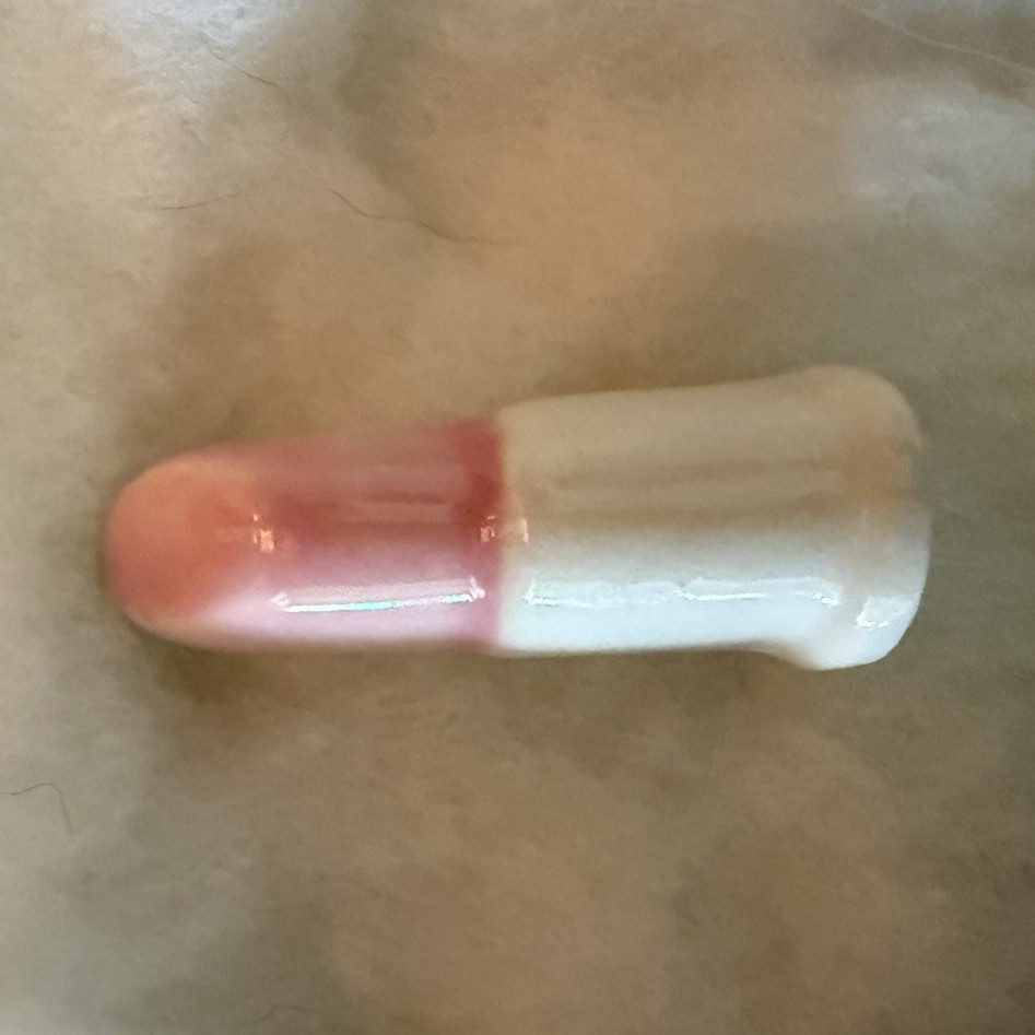 Vintage Lipstick Brooch Pin Plastic Novelty Accessory for Women