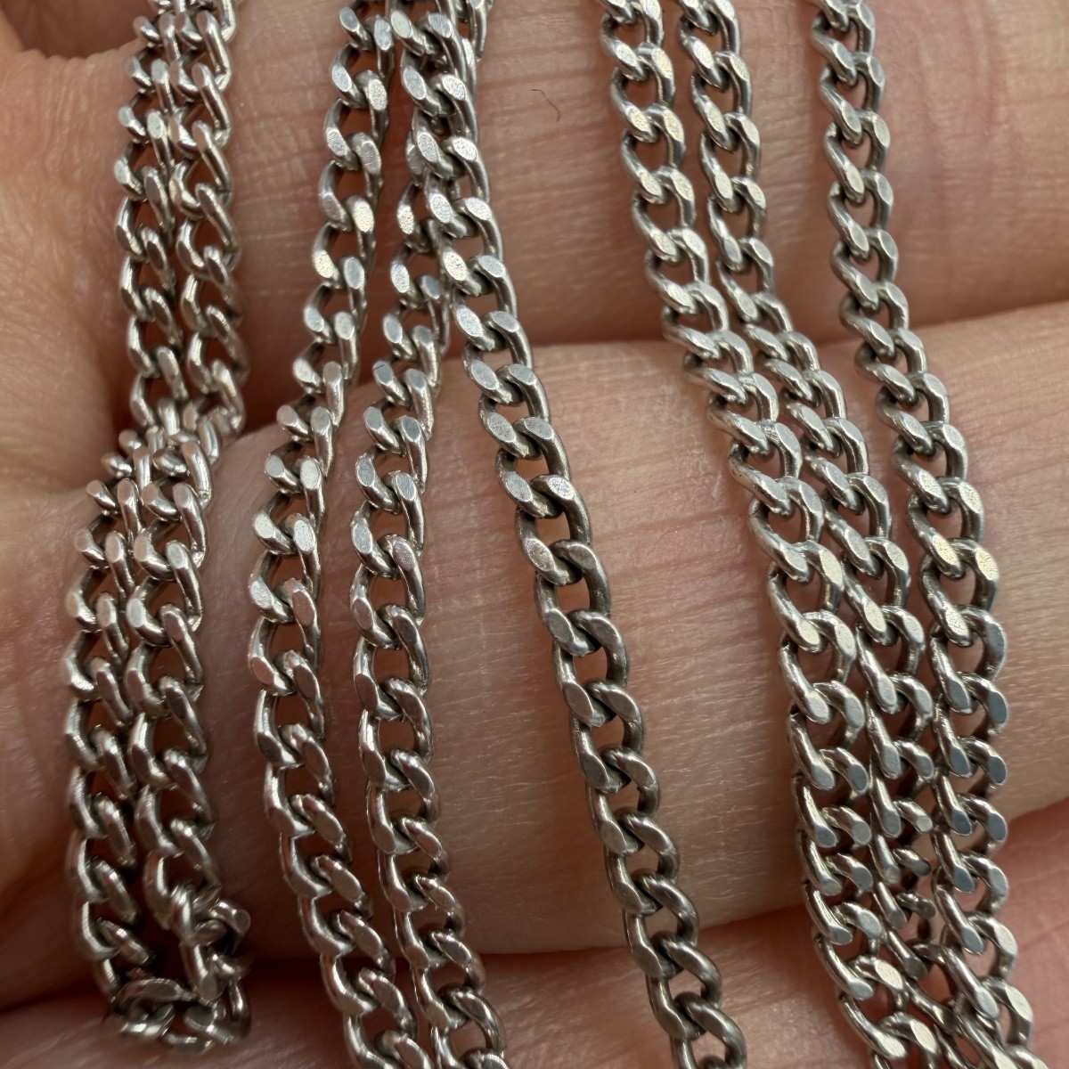 Vintage 925 Sterling Silver Necklace Unisex Jewelry Curb Chain 57 cm