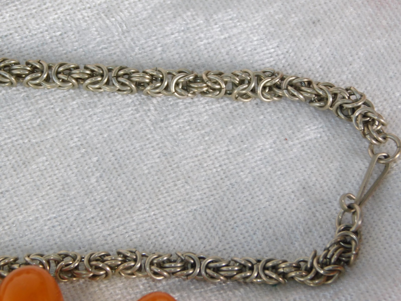 Vintage Natural Butterscotch Egg Yolk Baltic Amber Silver Bead Necklace 87g 48″