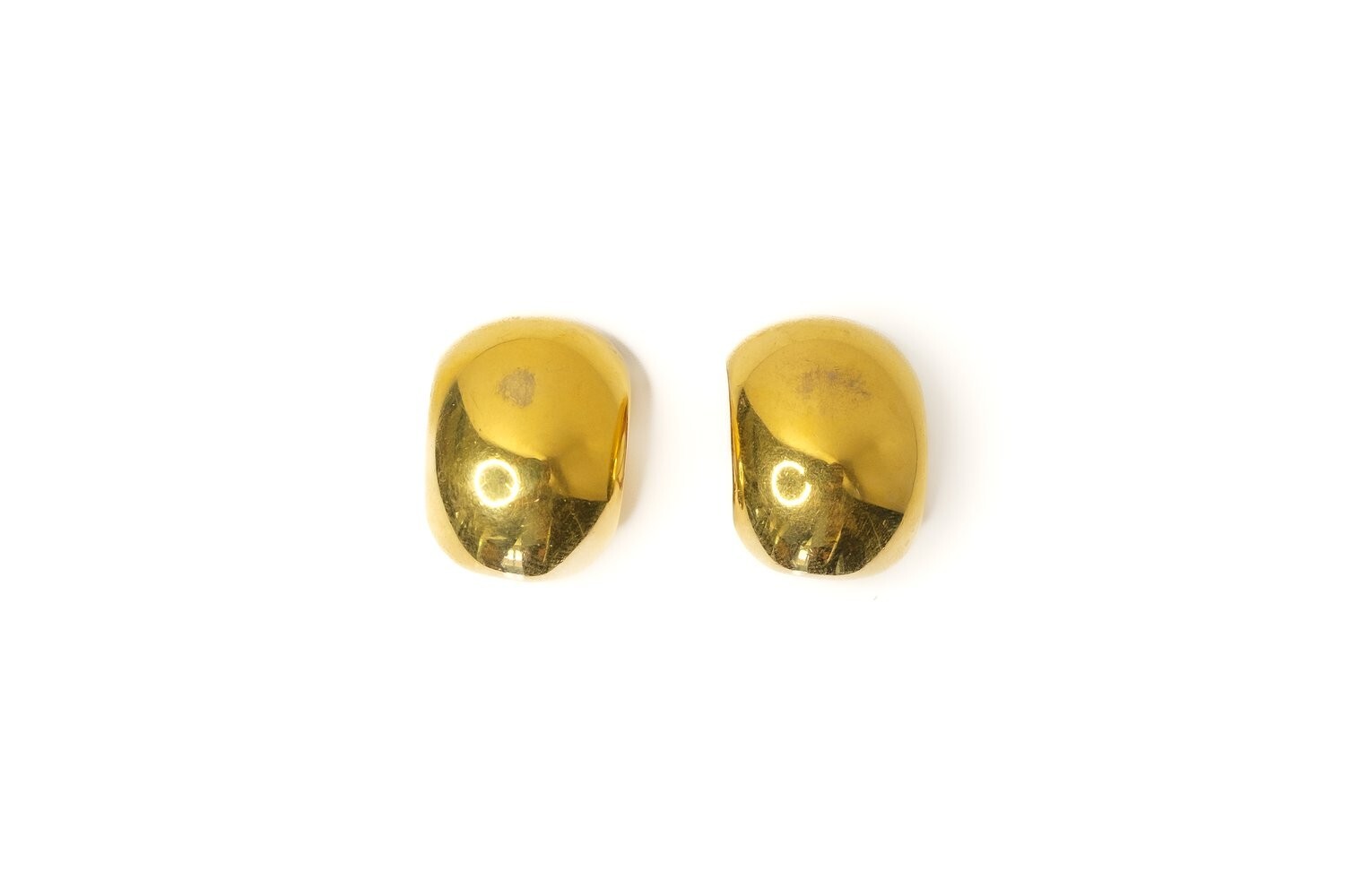 Dior Women’s Gold Tone Half Hoop Dome Clip On Earrings Large