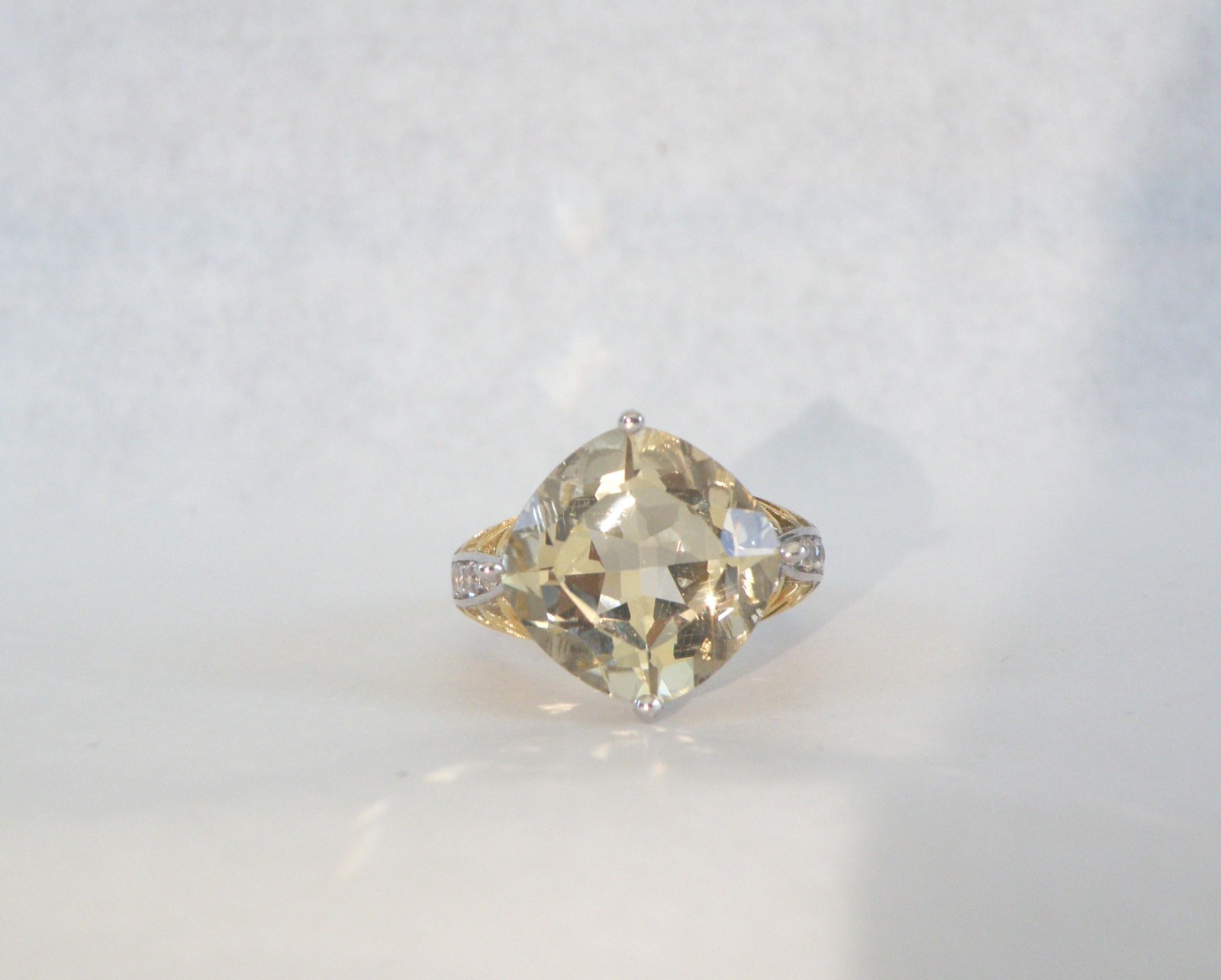 Vintage Sterling Silver 925 Large Natural Yellow Labradorite Ring Size 6