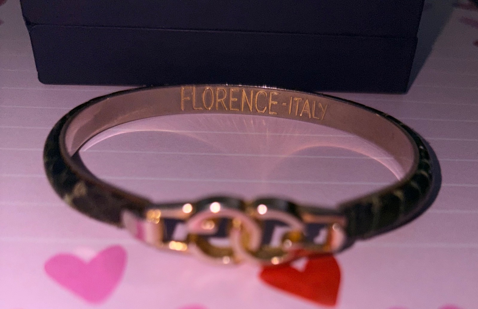 Vintage Gucci Interlocking GG Snakeskin Bangle Bracelet