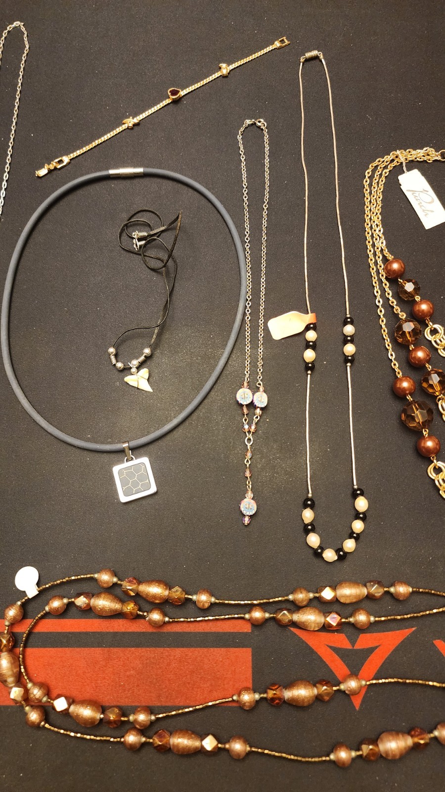 Lot #38 of random estate sale jewelry, mostly necklaces, chains, chokers