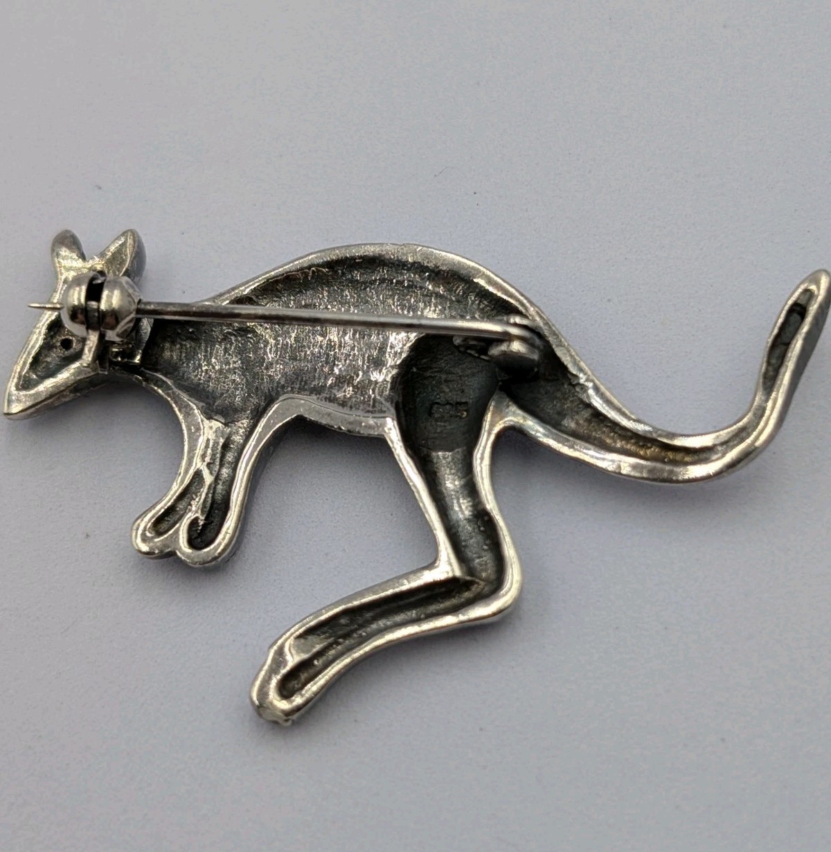 Vtg Sterling Silver Marcasite Large Kangaroo Animal Australia 925 Brooch – 12.3g