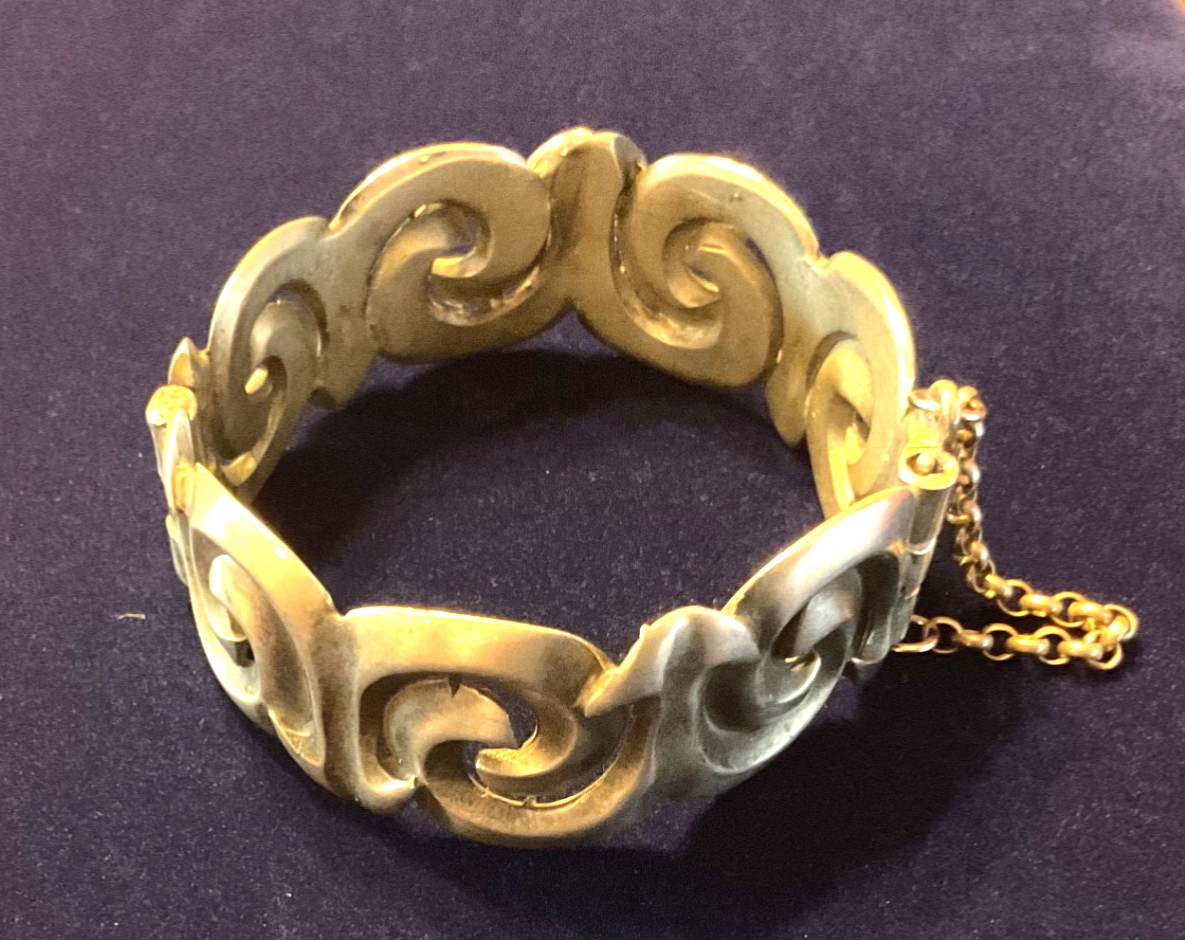VTG Pewter Norway Bracelet Cuff Eivind Hillestad EH Modernist MCM Mid Century