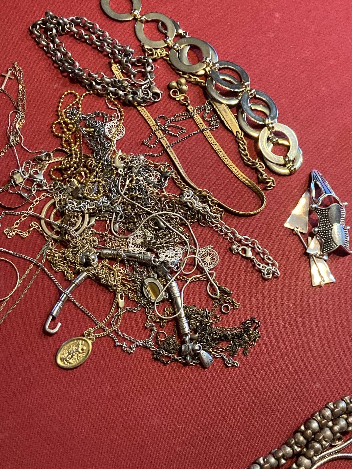 2 LB Tangled Jewelry Treasure Hunt Lot 100% UNSEARCHED Gold Tone Silver Tone