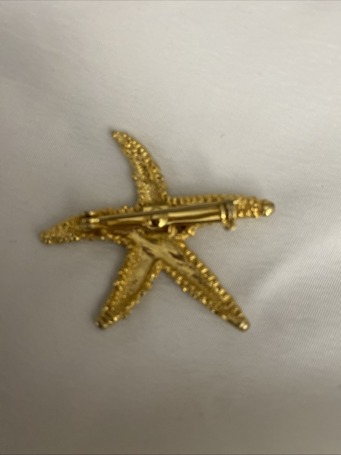 Vintage Roma Signed Starfish Brooch Pin Gold Tone Sea Creatures Ocean Aquatic