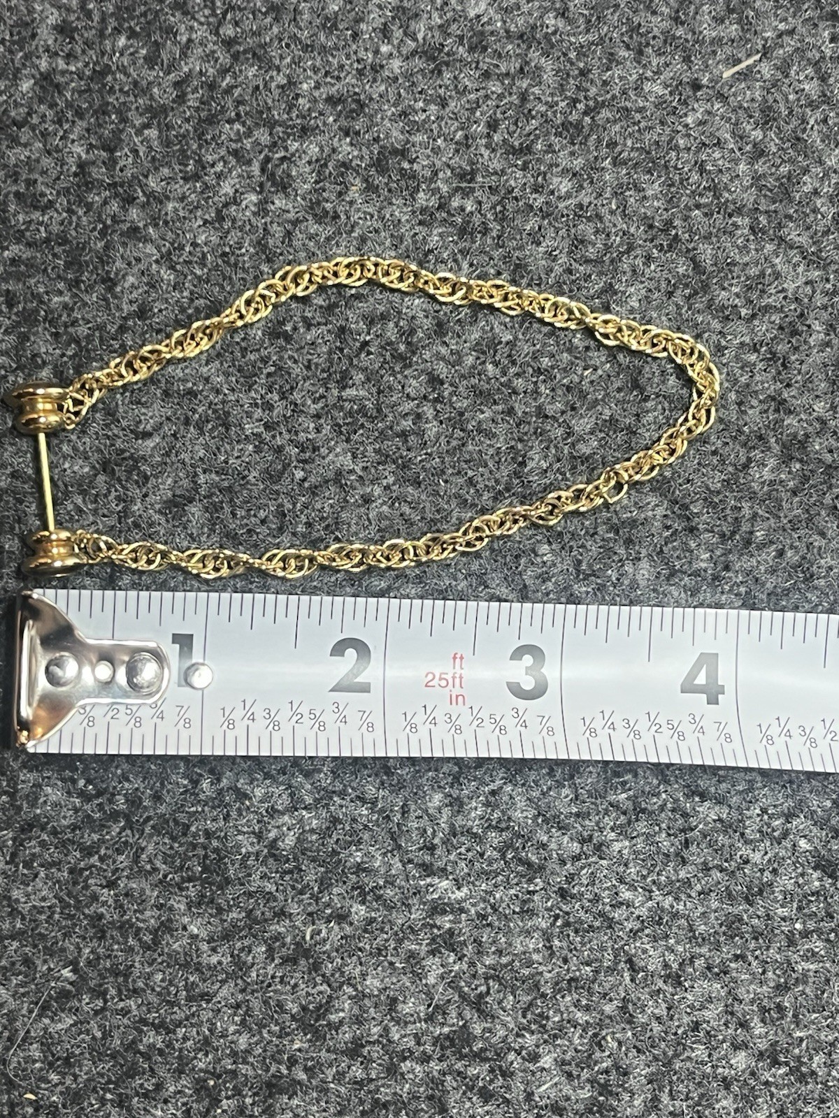 Vintage Gold Tone Necklace Toggle Bar Clasp Chunky Chain Statement