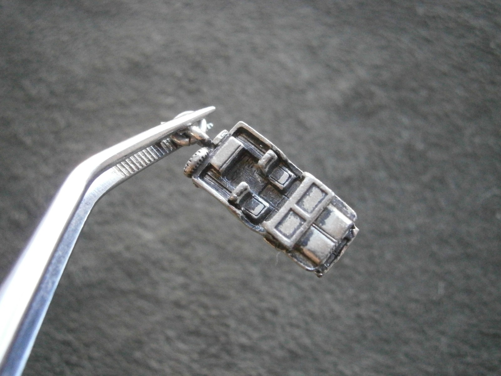Crest Craft WWII Willys Jeep Vintage Silvertone Charm Pendant 3.1g