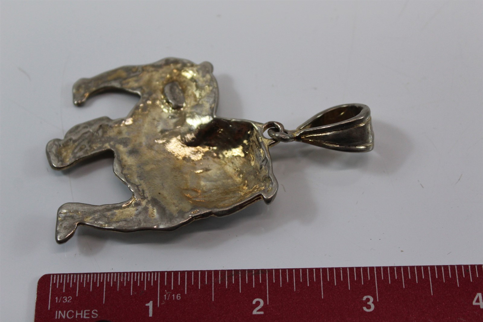 Bulldog Pendant Collectible Gold-tone Alloy With Clear Stones Vintage
