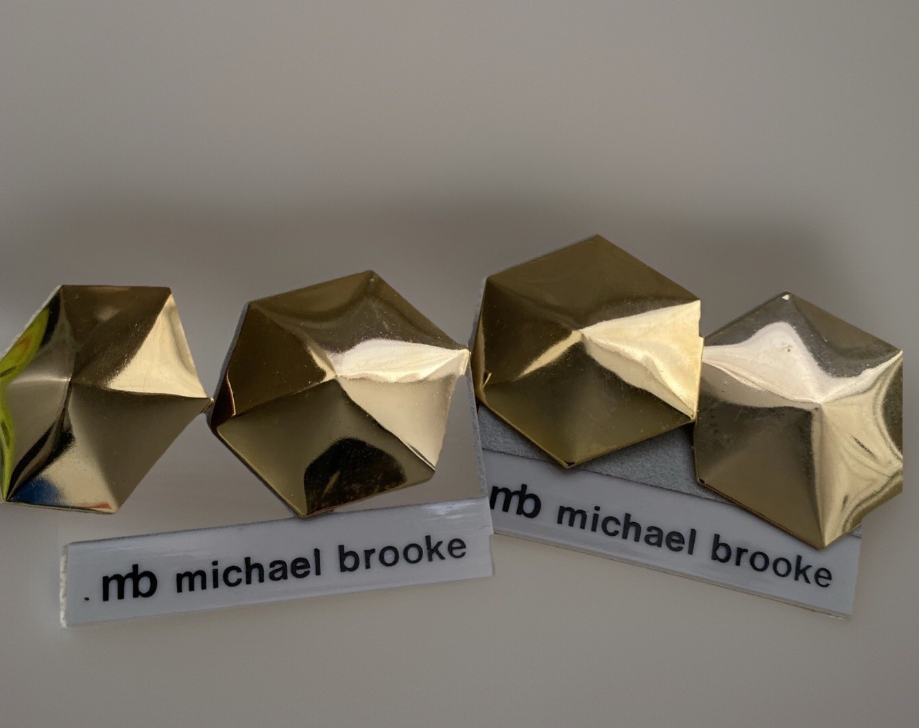 Vintage Mb Michael Brooke Pierced Earrings Set Of 2 Gold Tone 1980’s New