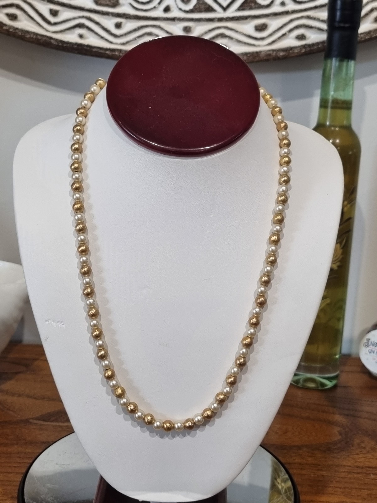Vintage c1960s Cultured Pearl 12k Rose Gold Filled Bead Ball Necklace See Video