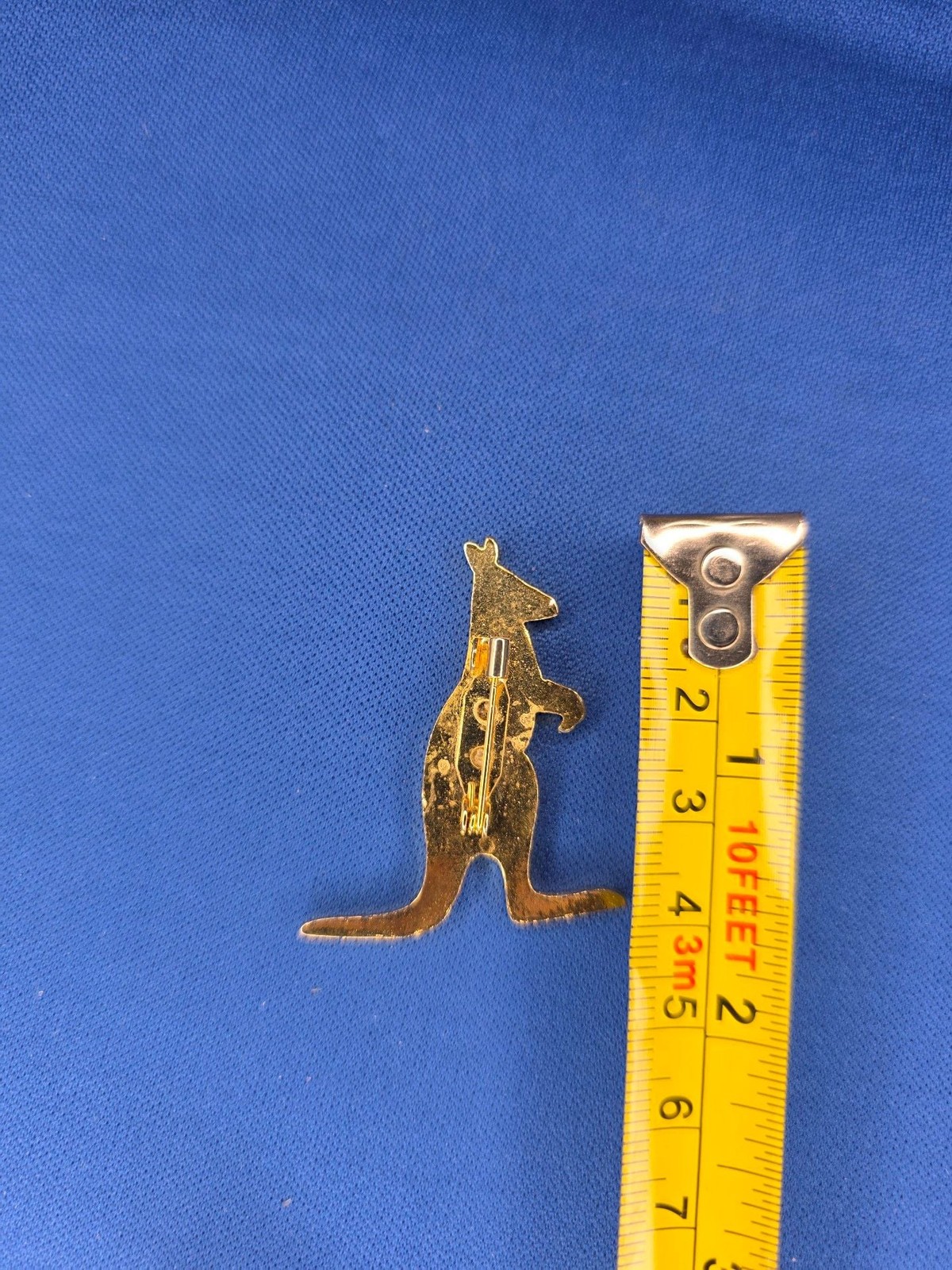 Vintage Australian Kangaroo Brooch with Opal-Style Inlay