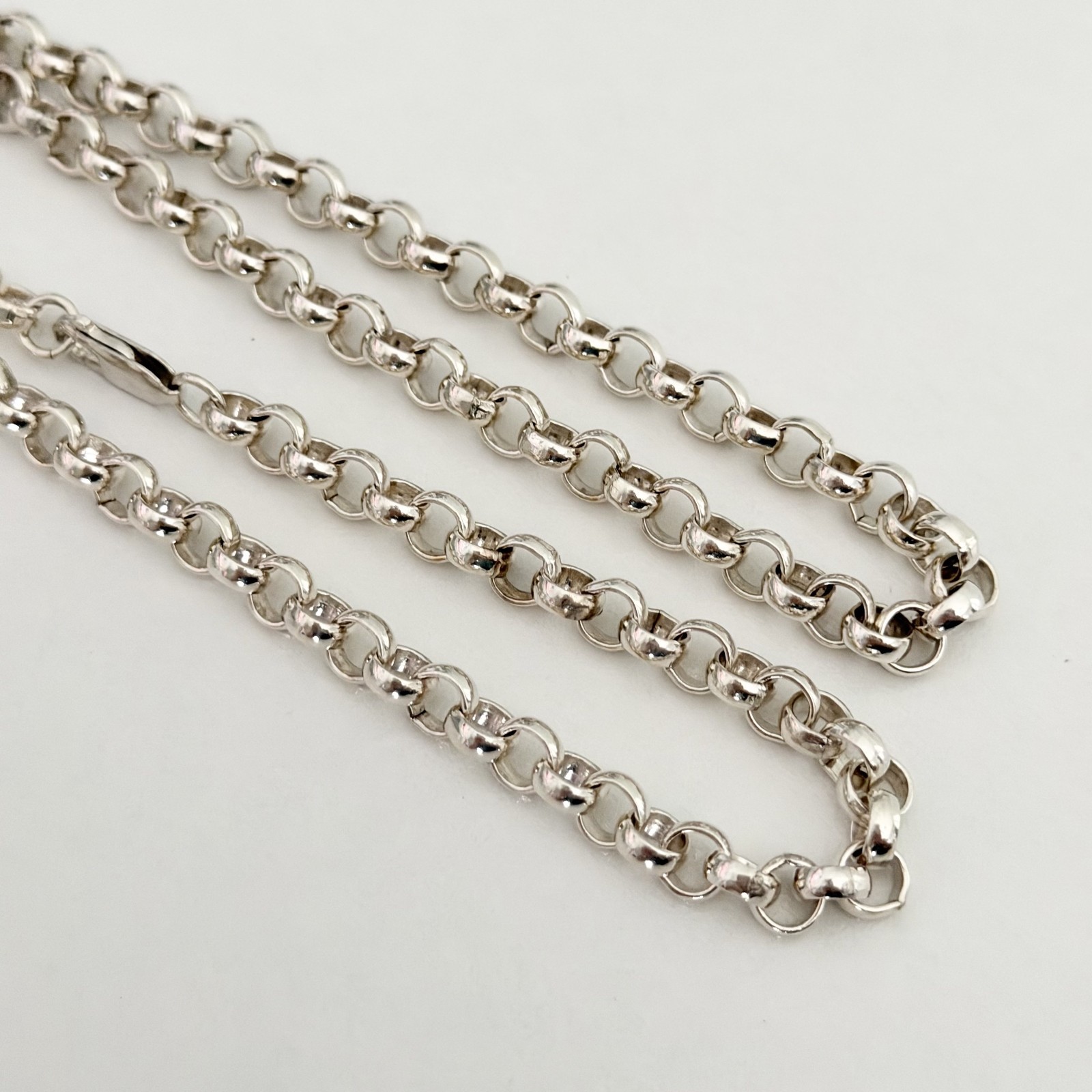 925 Sterling Silver 6MM Round Rolo Link Heavy Chain Necklace 24″