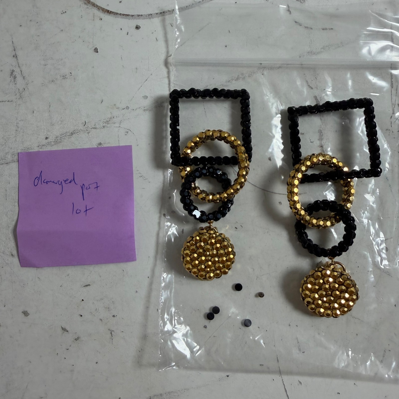 Vintage Richard Kerr Designer Geometric Dangle Statement Clip-On Earring – Lot
