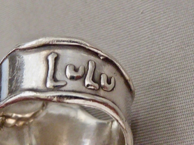 DESIGNER LuLu MODERNIST DESIGN STERLING SIVLER BAND RING SIZE 7.5 RING