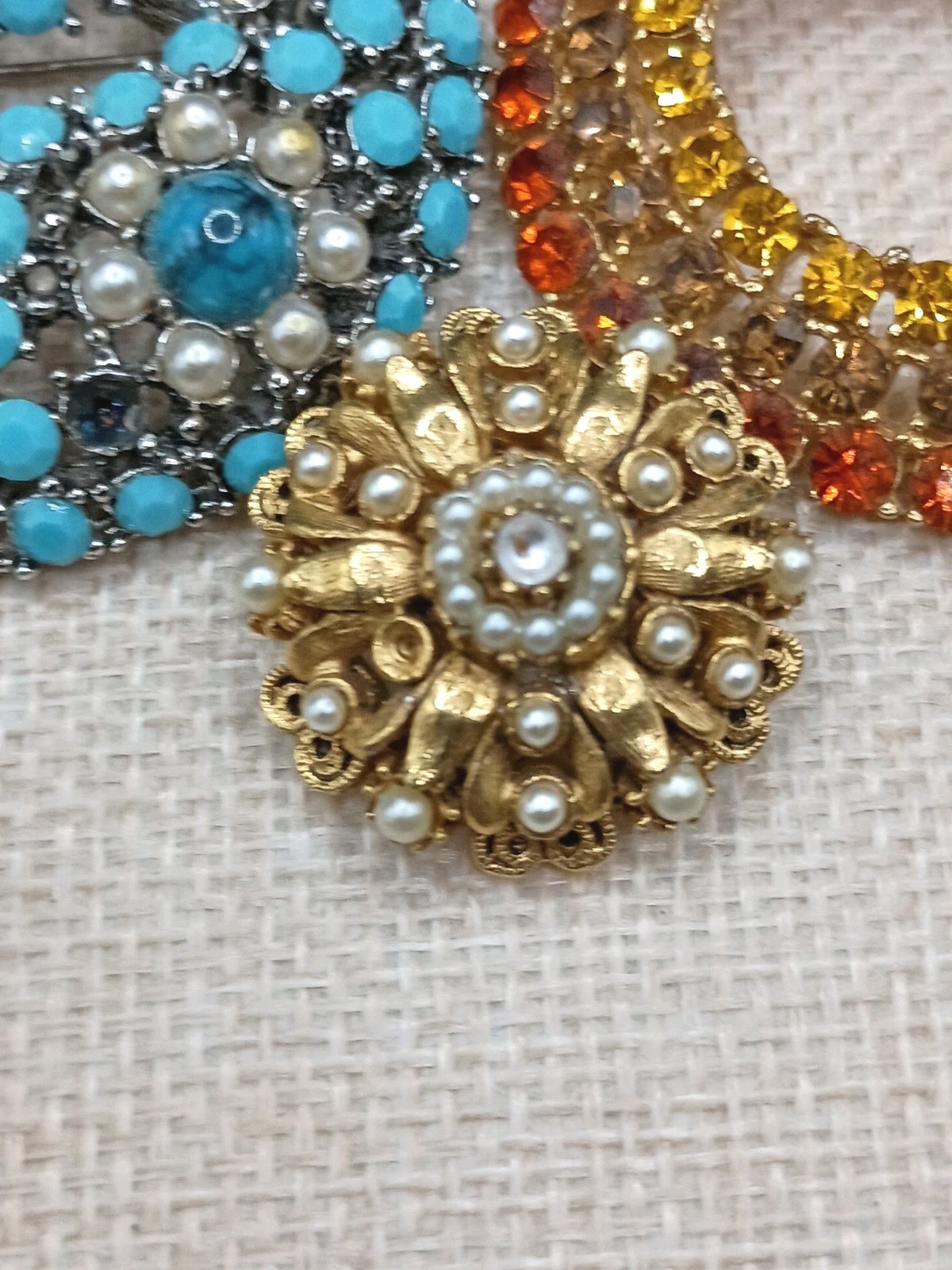 Vintage Weiss Florenza Rhinestone Brooch Designer Lot 3 AS iS REPAIR LOT READ