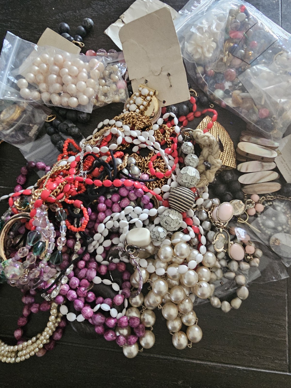3LB 9OZ Lot of Unsearched Jewelry Repair Craft Wear Lot
