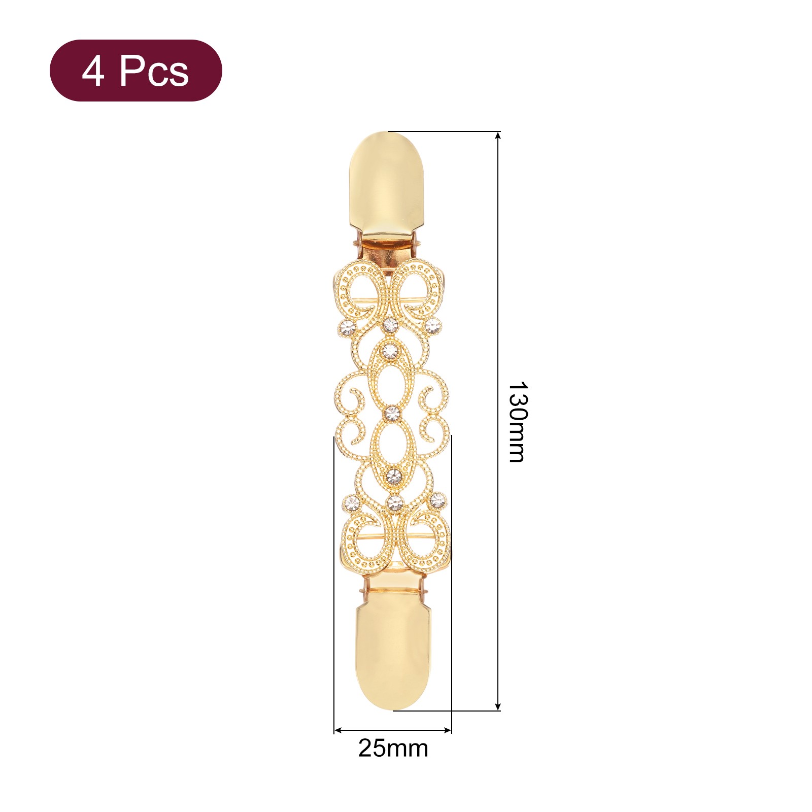 4PCS Hat Clips for Travel, Alloy Retro Cardigan Clip, Gold
