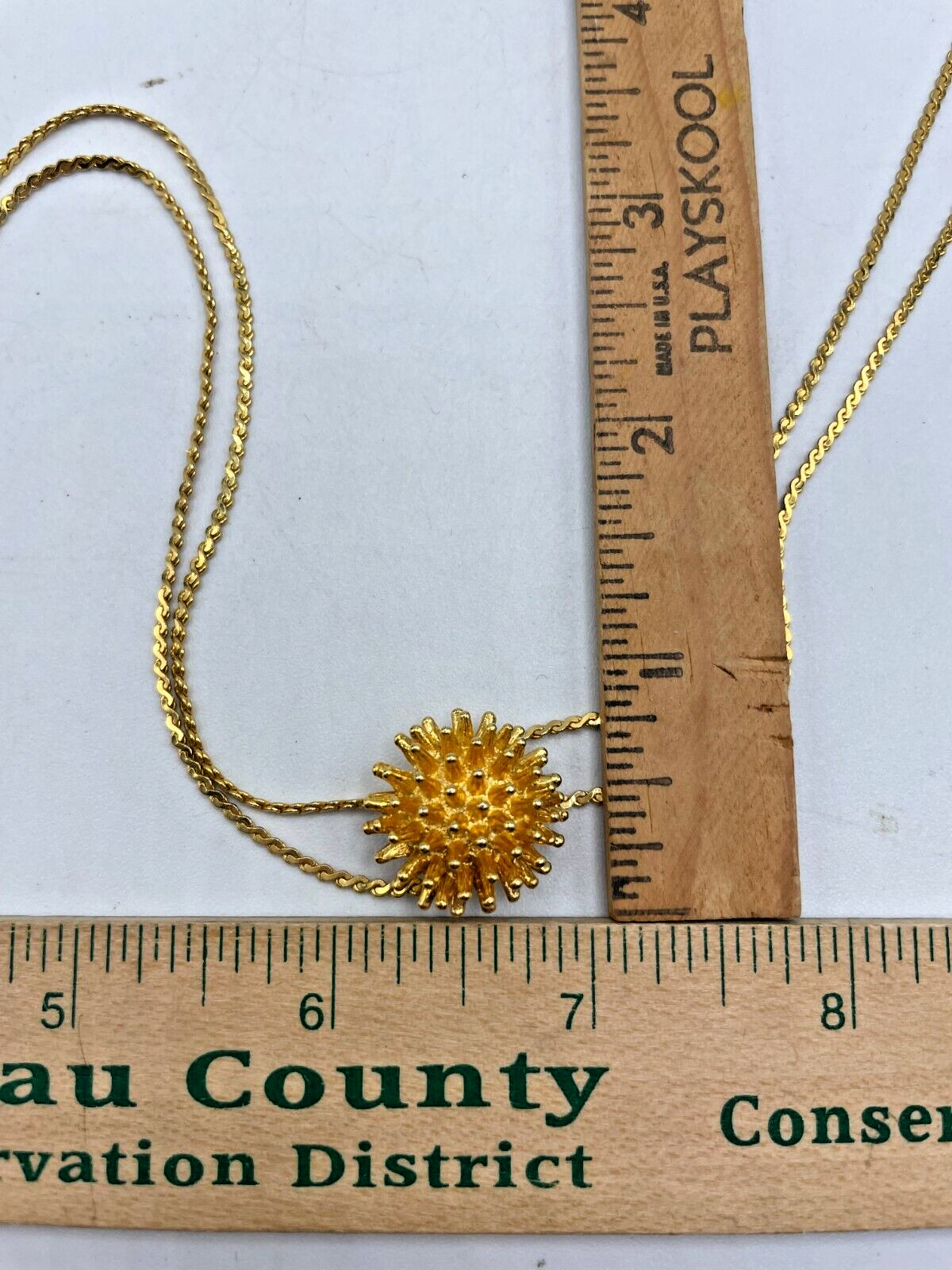 VTG Statement Gold-tone Atomic spiked ball slide-lariat chain necklace