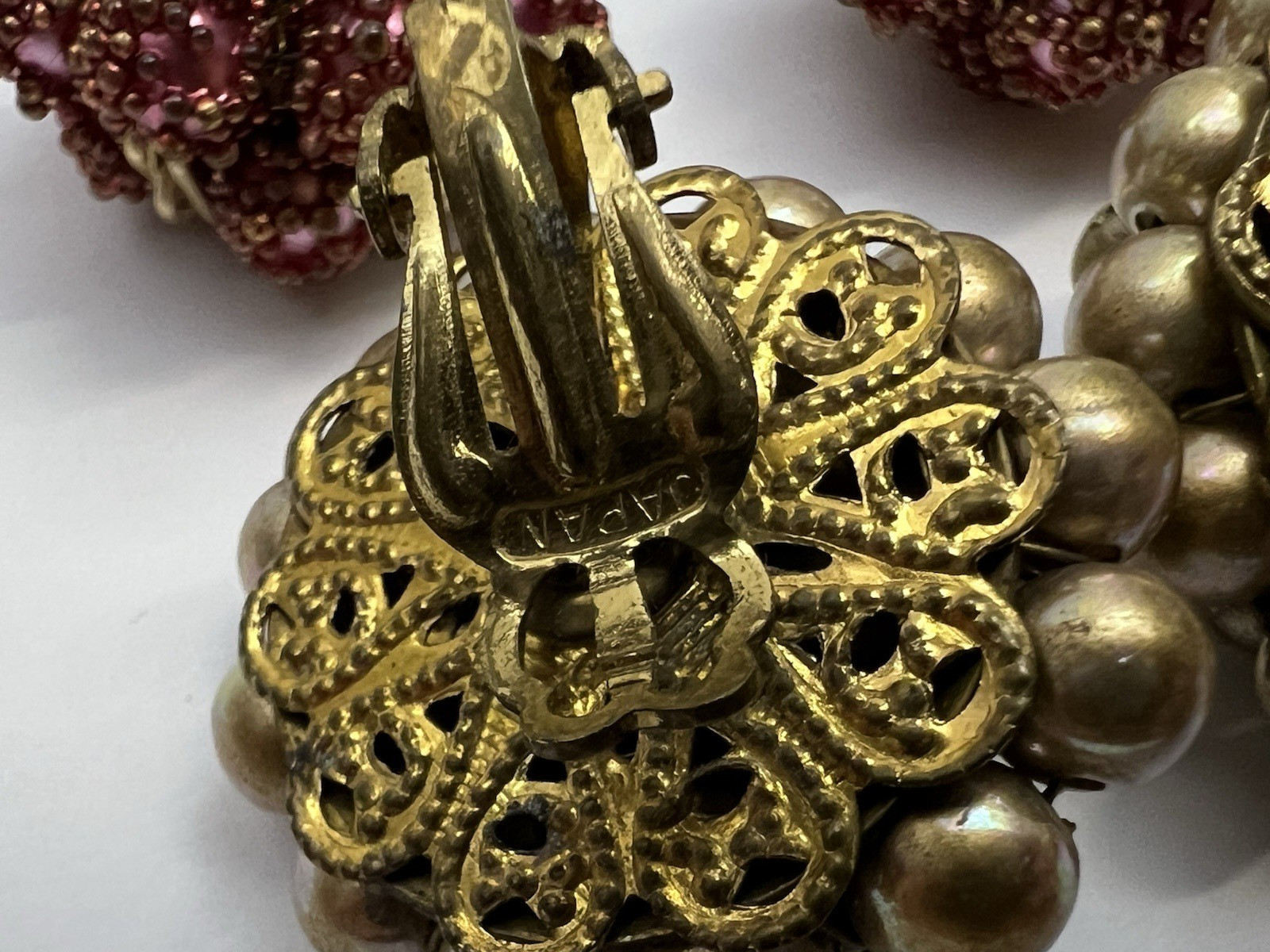 Vintage Costume Jewelry Clip On Earrings Trifari Japan Hong Kong Lot of 14