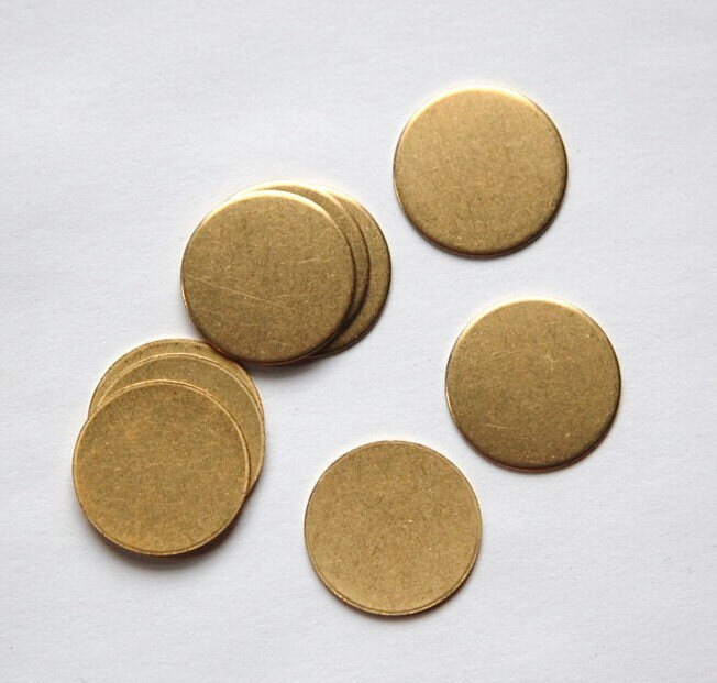No Hole Raw Brass Flat Circle Pad Settings 16.5mm (10) mtl056