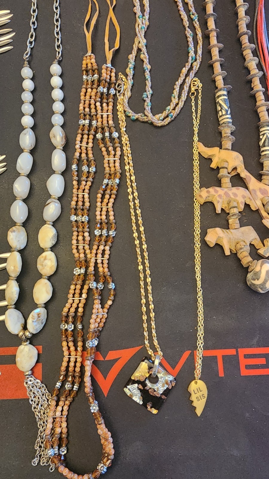 Lot #43 of random estate sale jewelry, mostly necklaces and a few bracelets