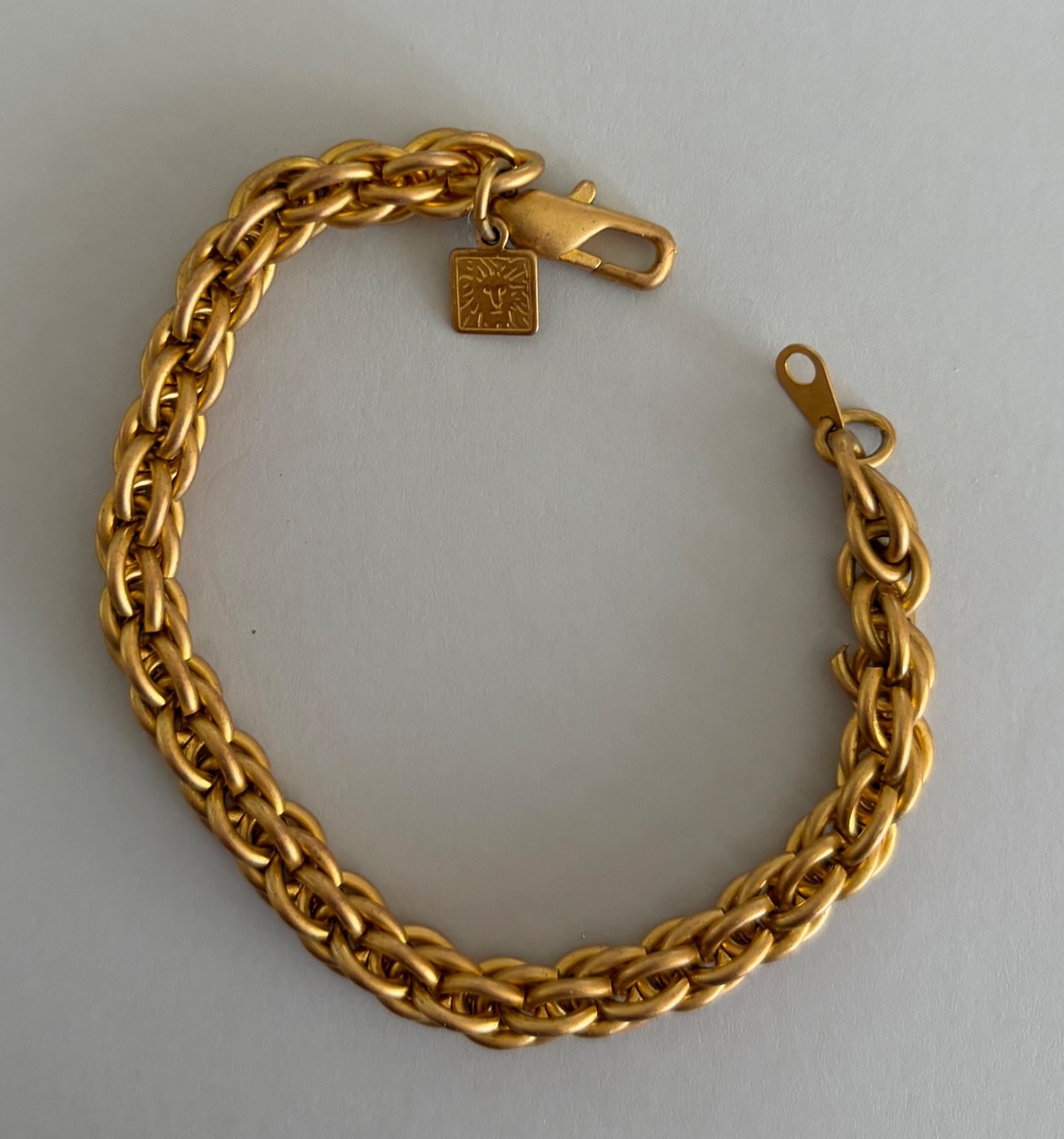 Vintage Anne Klein Gold Tone 8” Bracelet, Lobster Closure – Very Good