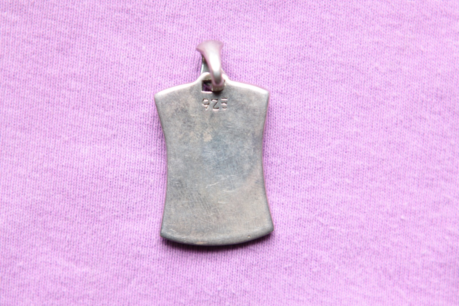 Vintage Heavy Hand Made Silver Cross Dog Tag Pendant 19.5 grams