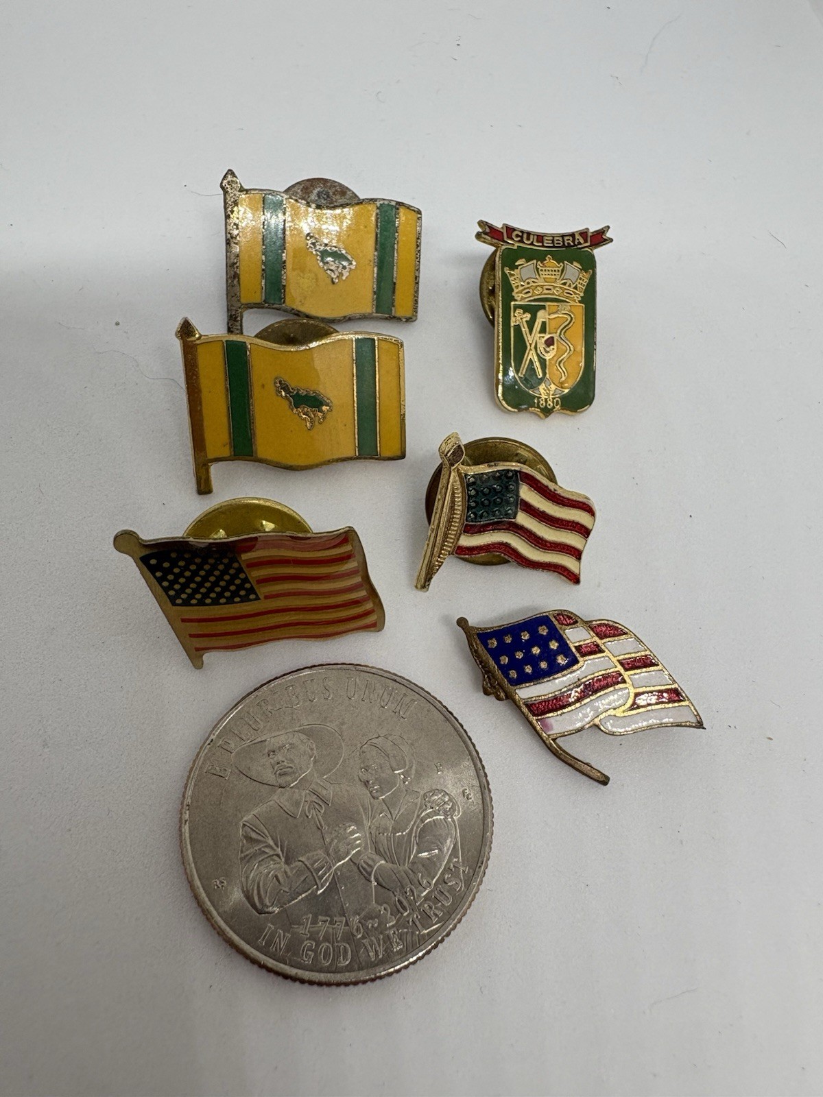Lot Of Vintage Lapel Tie Pins Random Variety Blood Drive Flags Travel Workplace
