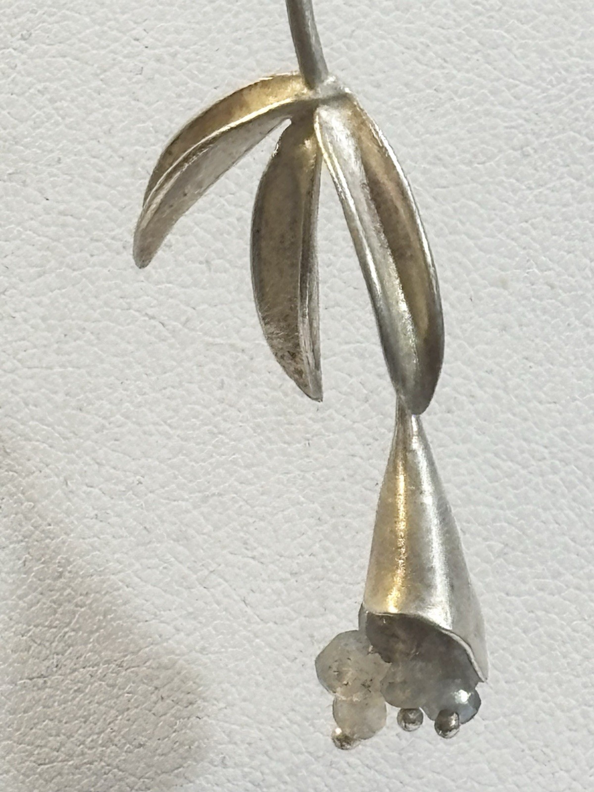 Vintage 925 Reverse Hook Plant Dangle Earrings 3 1/2”