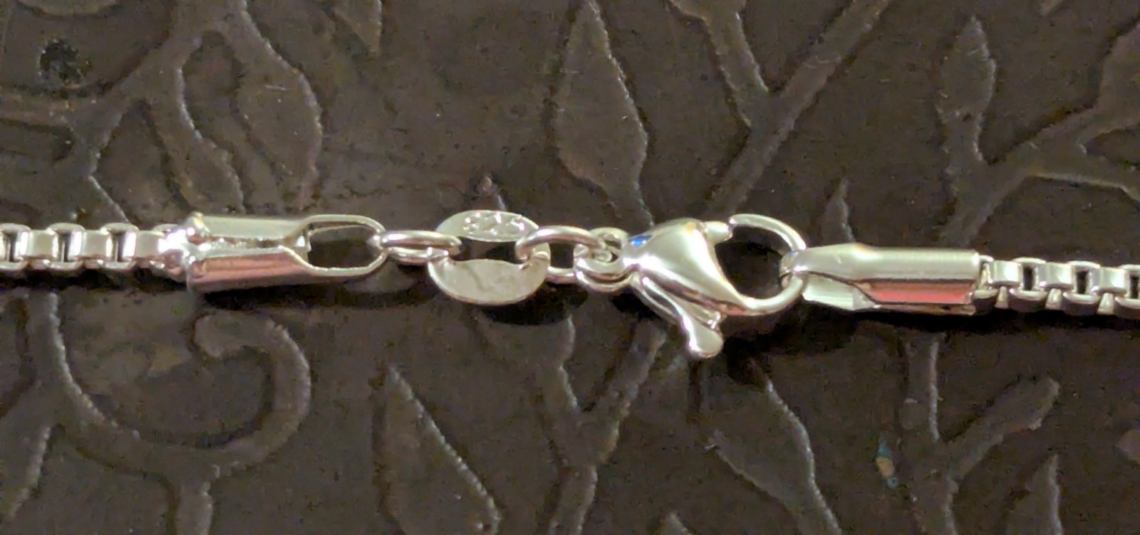 Vintage Sterling Silver Labradorite Oval Pendant on New 925 Box Chain Gift Ready