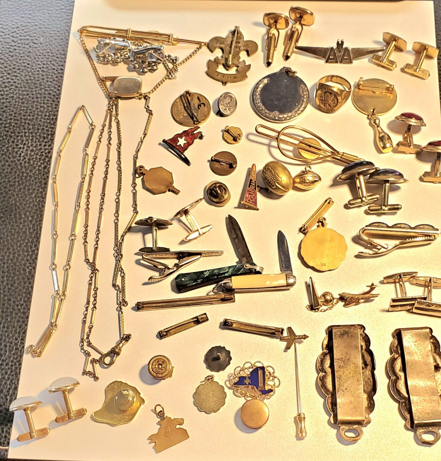 Antique, Vintage Mens Jewelry, Collectibles, Accessories Lot, Over 50 Pieces!