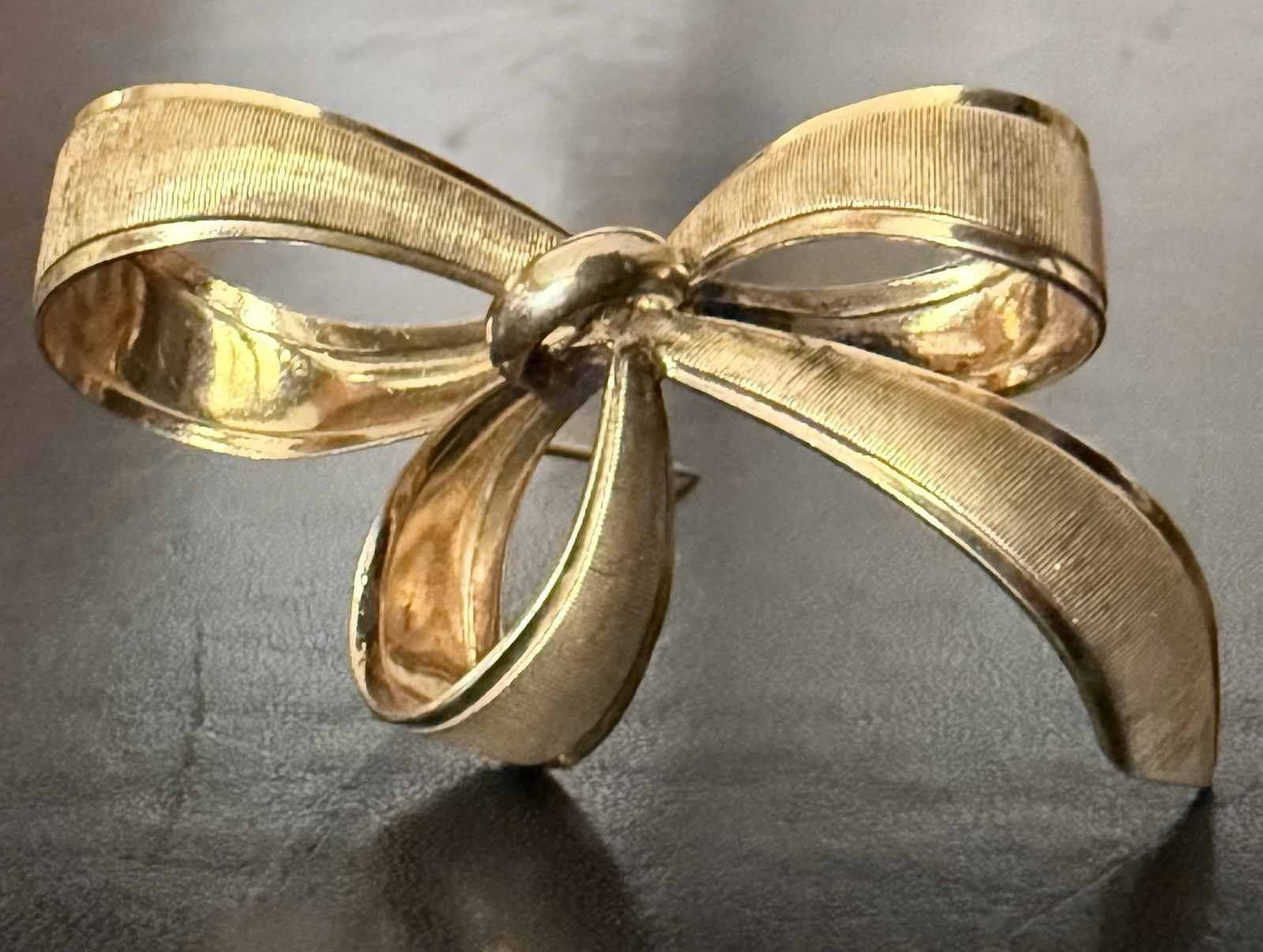 Vintage Germany Rolled Gold Bow Ribbon Brooch