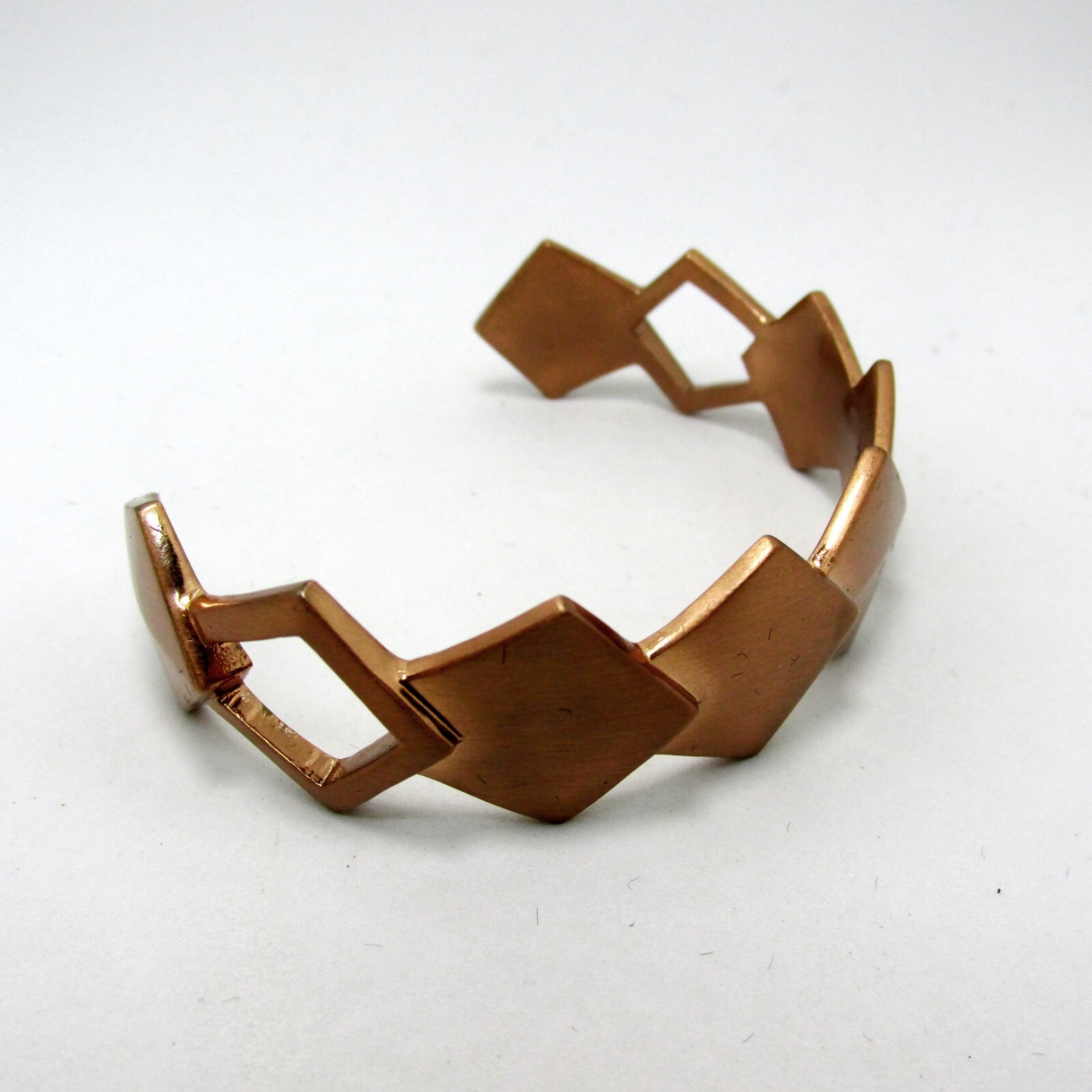 Jen Atkin Chloe & Isabel Layered Rhombus Brushed Copper Tone 7″ Cuff Bracelet