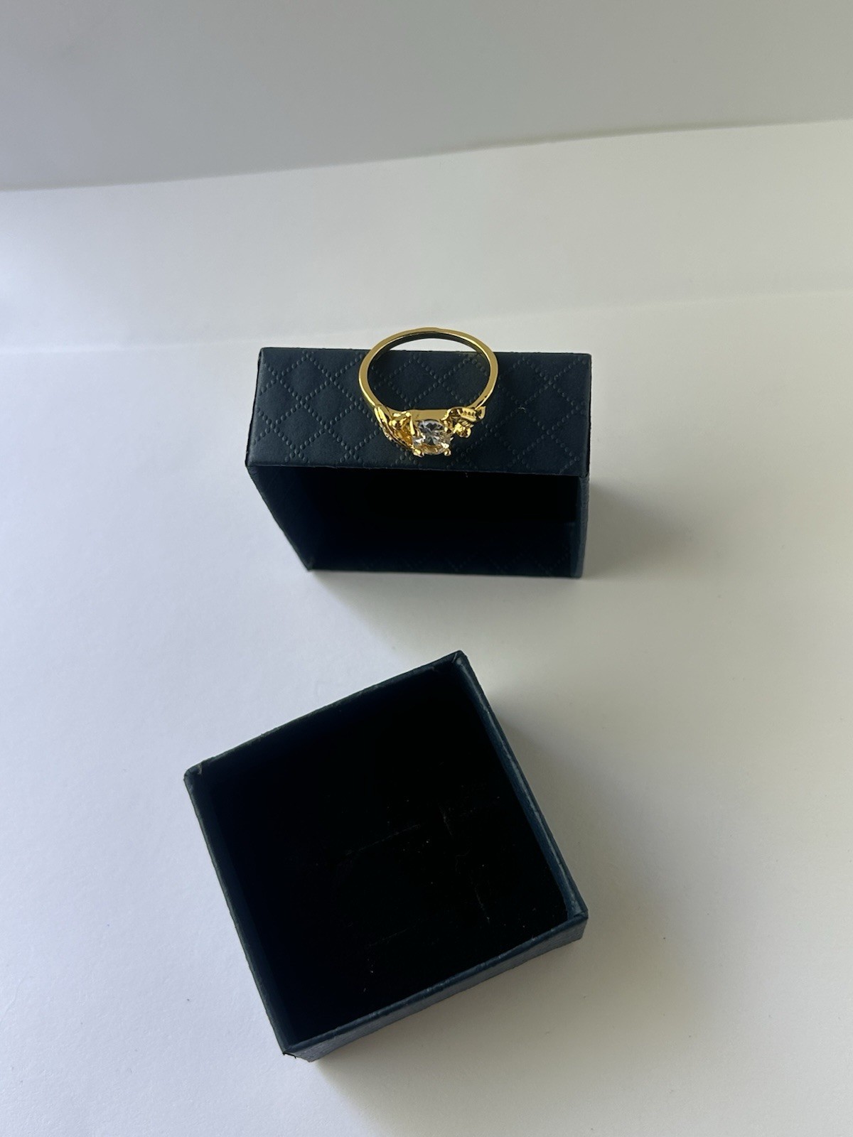 Vintage Clear Cubic Zirconia Ring Gold Plated Womens Size 10
