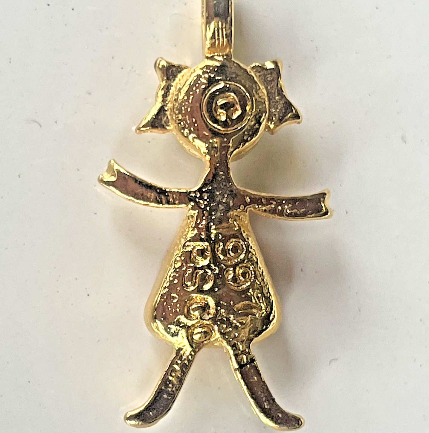 Vintage 1997 PSCO October Birthstone Girl Pendant GoldTone Pink Austrian Crystal