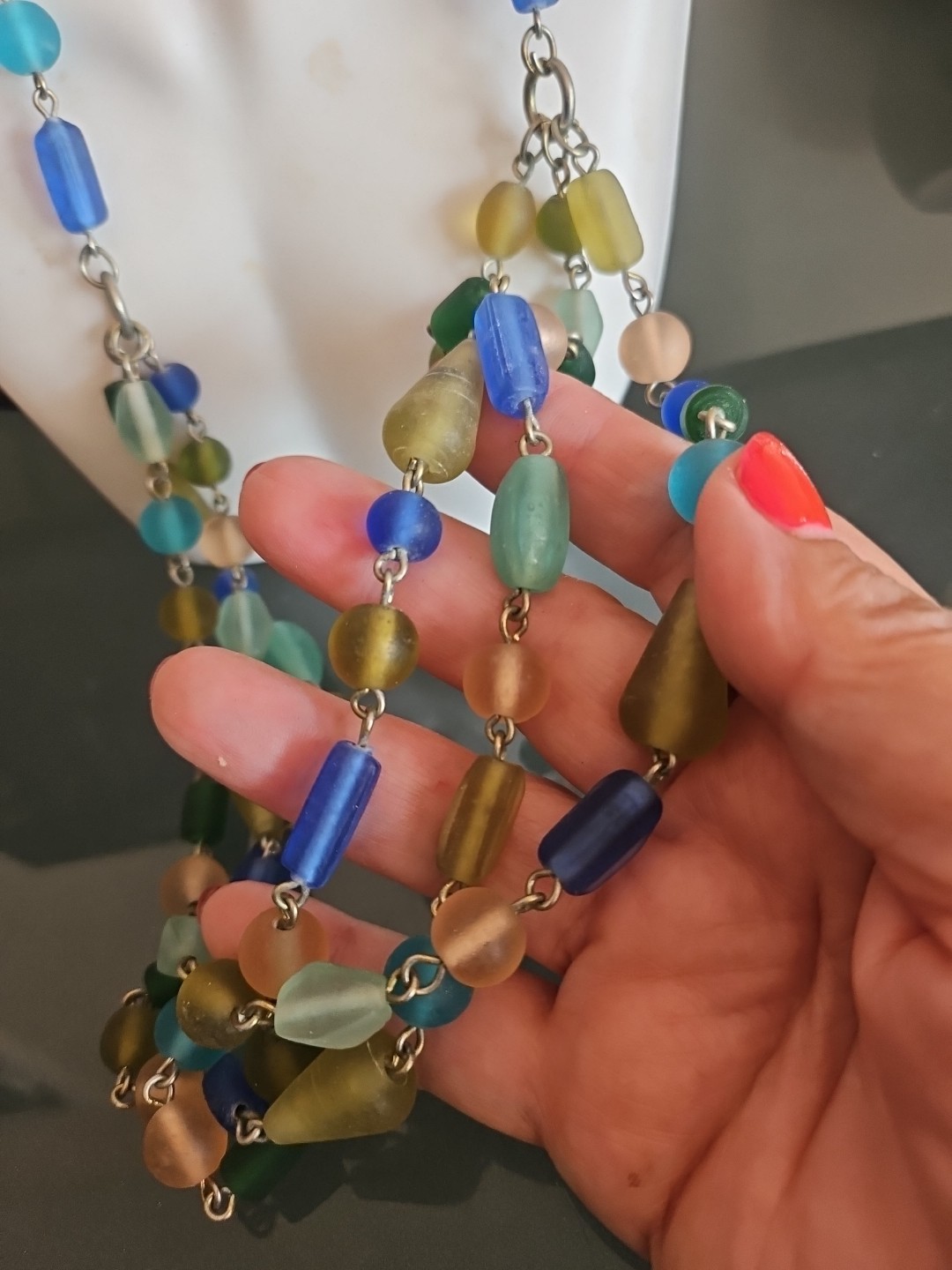 Designer Multi Beads Necklace 26″ NWOT