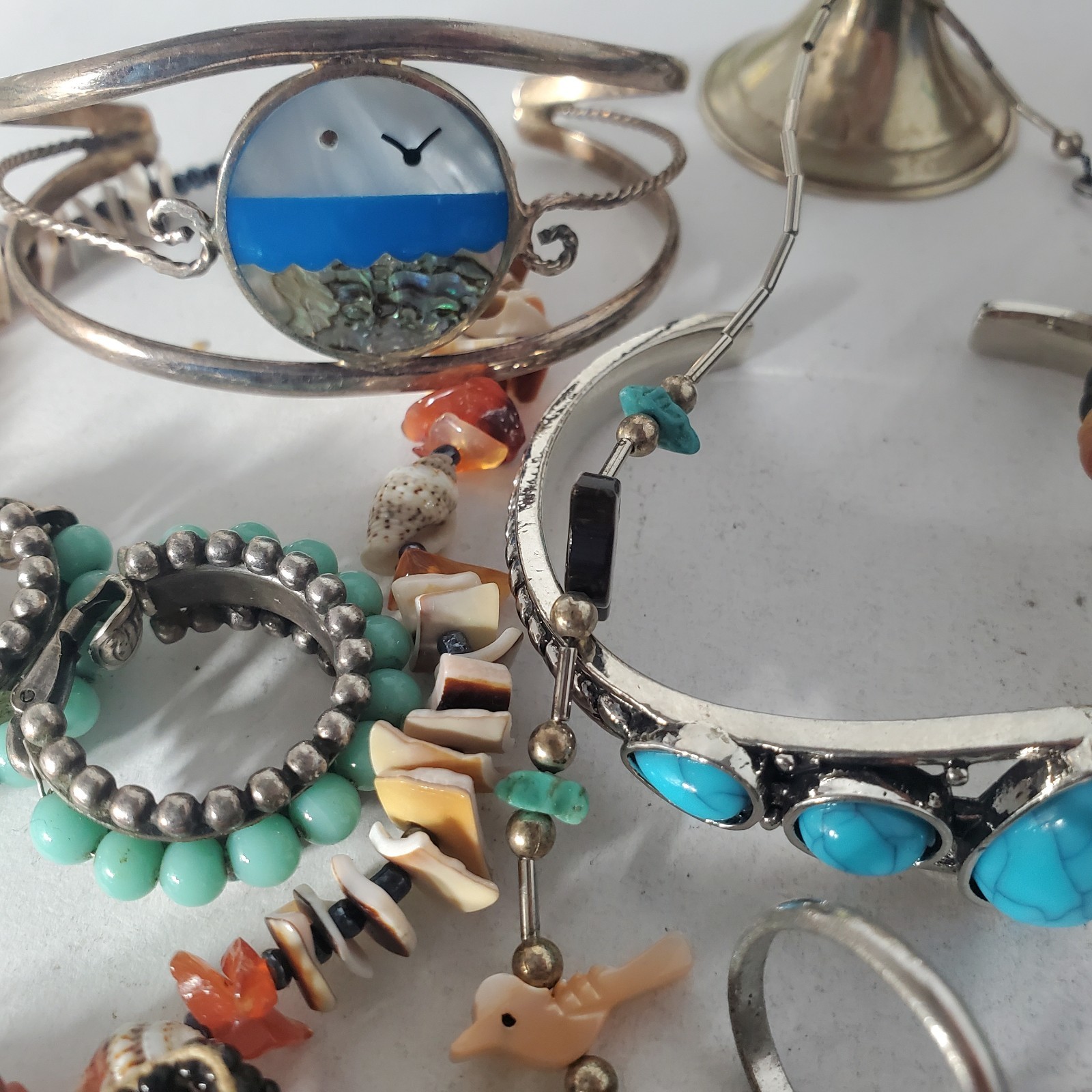 Vtg Silver Plated Alpaca Mixed Metals SOUTHWEST Jewlery Lot Collection 20 Pcs