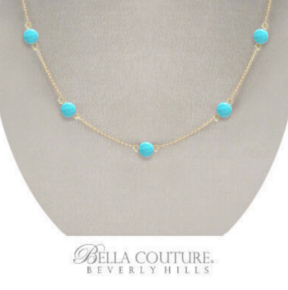 $550 NEW BC® 18K YELLOW GOLD TURQUOISE DIAMOND ROSE CUT VTG CHAIN 750 BRACELET