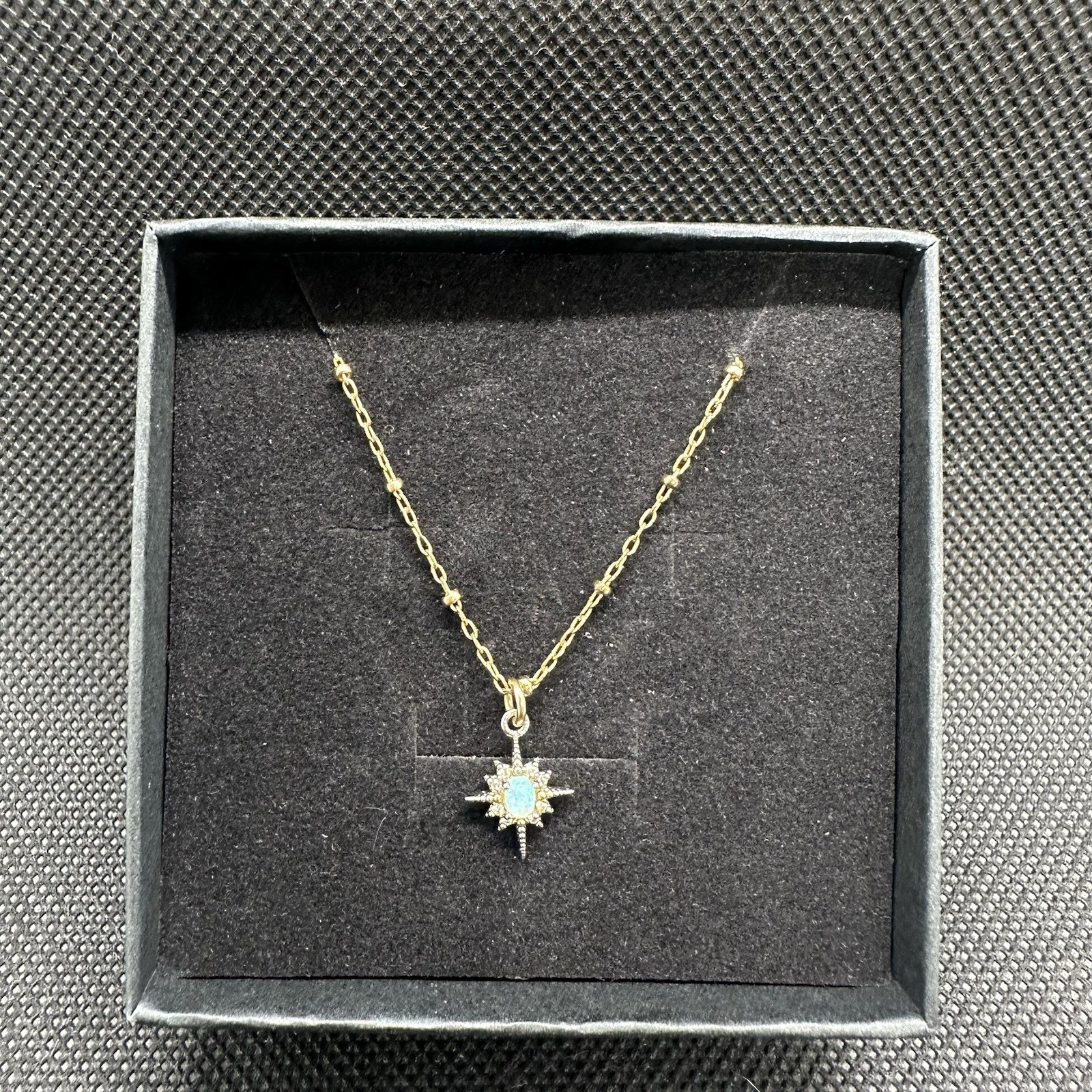 Vintage Small star Opal art necklace 1/20th 14k GF Gold filled chain 16″