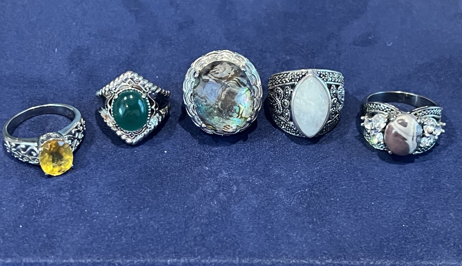 Vintage Stainless Steel Rings Costume Chunky Jewelry Lot Of 5. Size 9