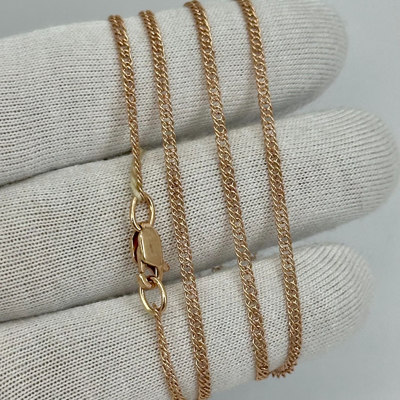 Vintage Original Rose Gold Chain 14K 585 19.69 in 3,35 gr. Factory Tag Ukraine
