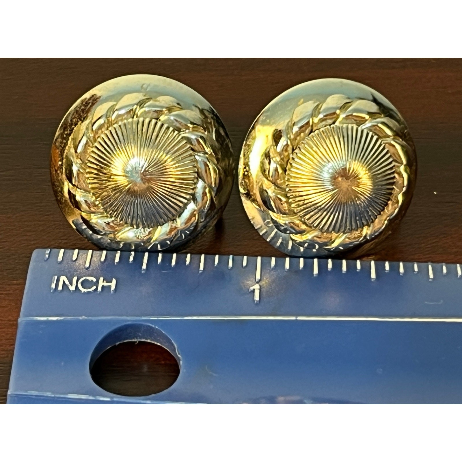 VTG Coro Silver Toned Circle Screw back Earrings Elegant Minimalist Old Money