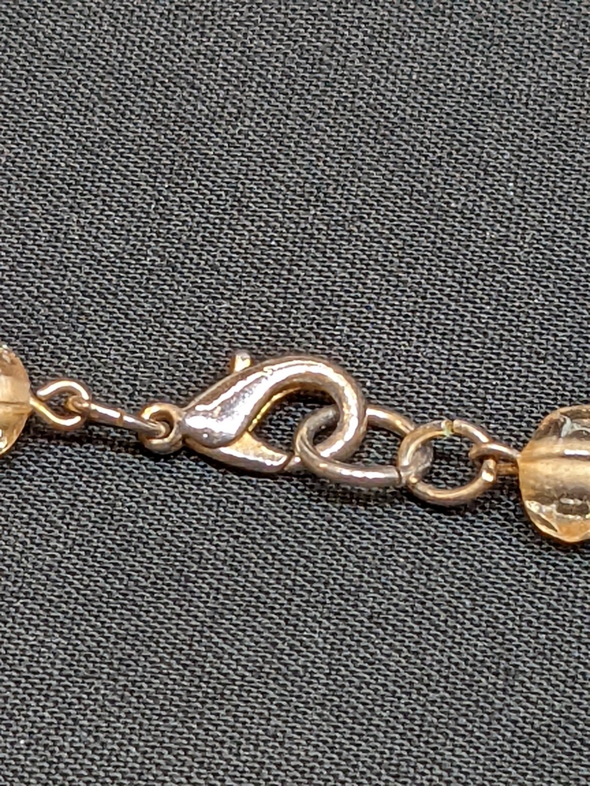 Vintage Champagne Glass Bead Necklace Chunky 70s 80s Gold Tone Long Retro ~34″