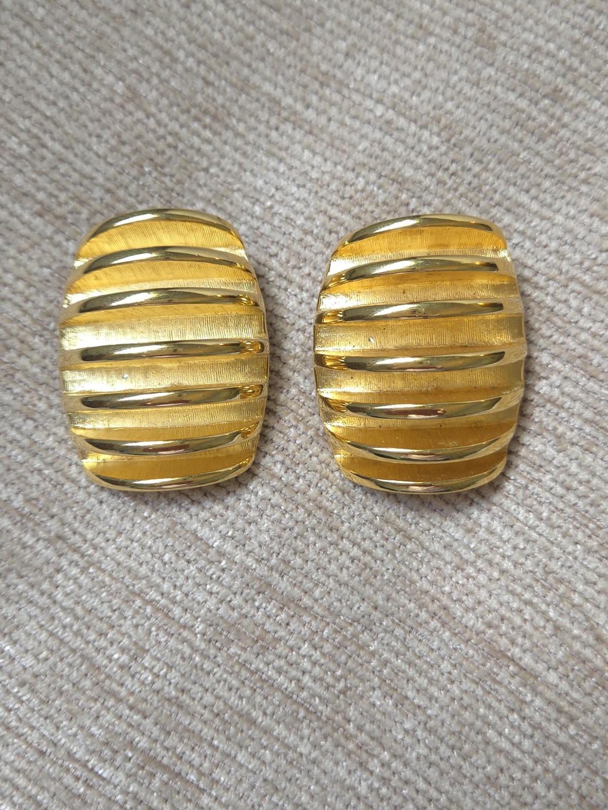 Rare Vintage Givenchy Gold Plated Clip On Earrings