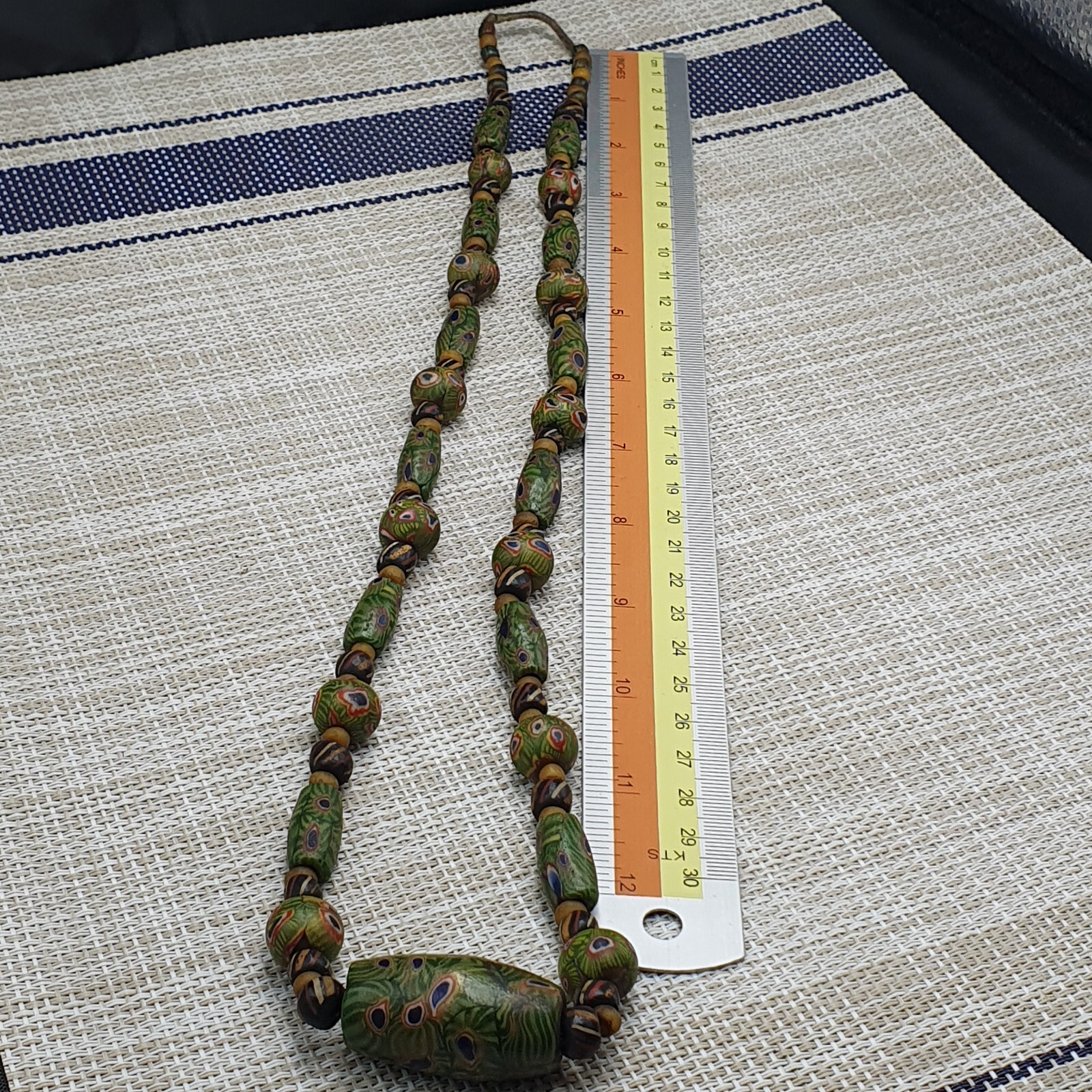 Vintage African Style Gabri Eyes Glass Beaded Necklace